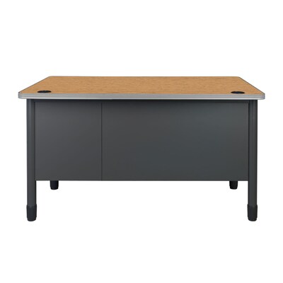 Regency Mesa Steel Single Pedestal Teacher's Office Desk, 48" x 30", Medium Oak (66348SPMO)