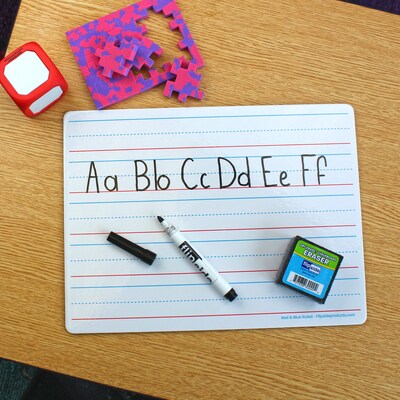 Flipside Dry-Erase Mobile Whiteboard with Eraser and Pen, 0.75' x 1', 12/Pack (21034)