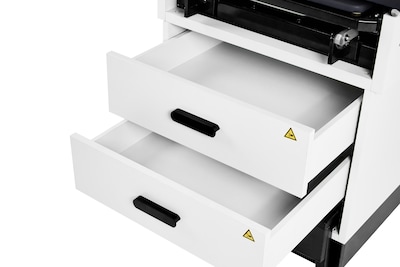 Viva Comfort Slimline Exam Table Base with Leg Rest, Step Stool, Drawers, Stirrups, 420 lb Capacity, Black (ADI996-FBSU-M2-BLK)