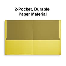 Quill Brand® 2-Pocket Folders, Yellow, 25/Box (712570)
