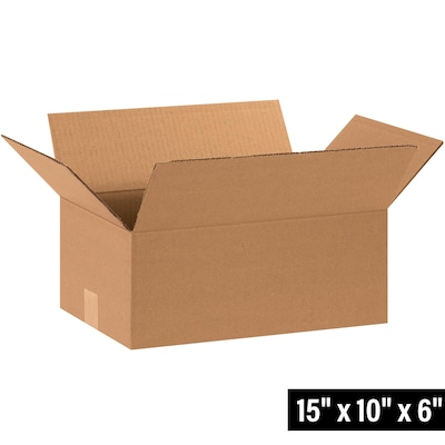 15 x 10 x 6 Shipping Boxes, 32 ECT, Kraft, 25/Bundle (BS151006)