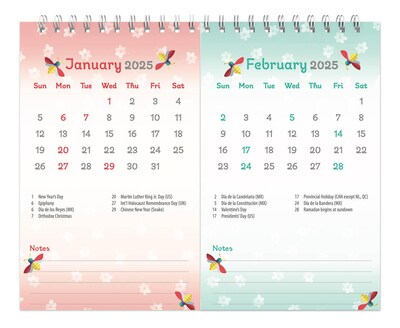 2025 BrownTrout Busy Bees 7.5" x 6" Monthly Double-View Easel Desk Calendar (9781975478452)