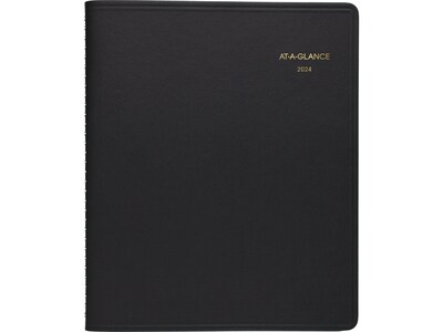 2024 AT-A-GLANCE 24-Hour 8.5 x 11 Daily Appointment Book, Black (70-214-05-24)
