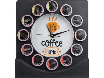 Mind Reader Anchor Collection 12-Compartment Plastic Coffee Clock Pod Organizer, Black/White (PODCLOCK-BLK)