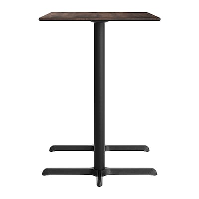 Flash Furniture Acadia Wooden Dining Table with X-Bases, 30"D x 48"W, Dark Brown/Black Base (ST3048WBRT2230B)