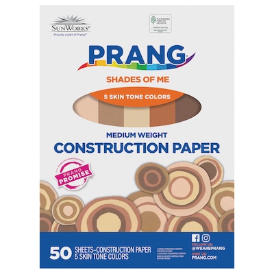 Prang Shades of Me  9 x 12 Construction Paper, Assorted Colors, 50 Sheets/Pack (P9509-0001)