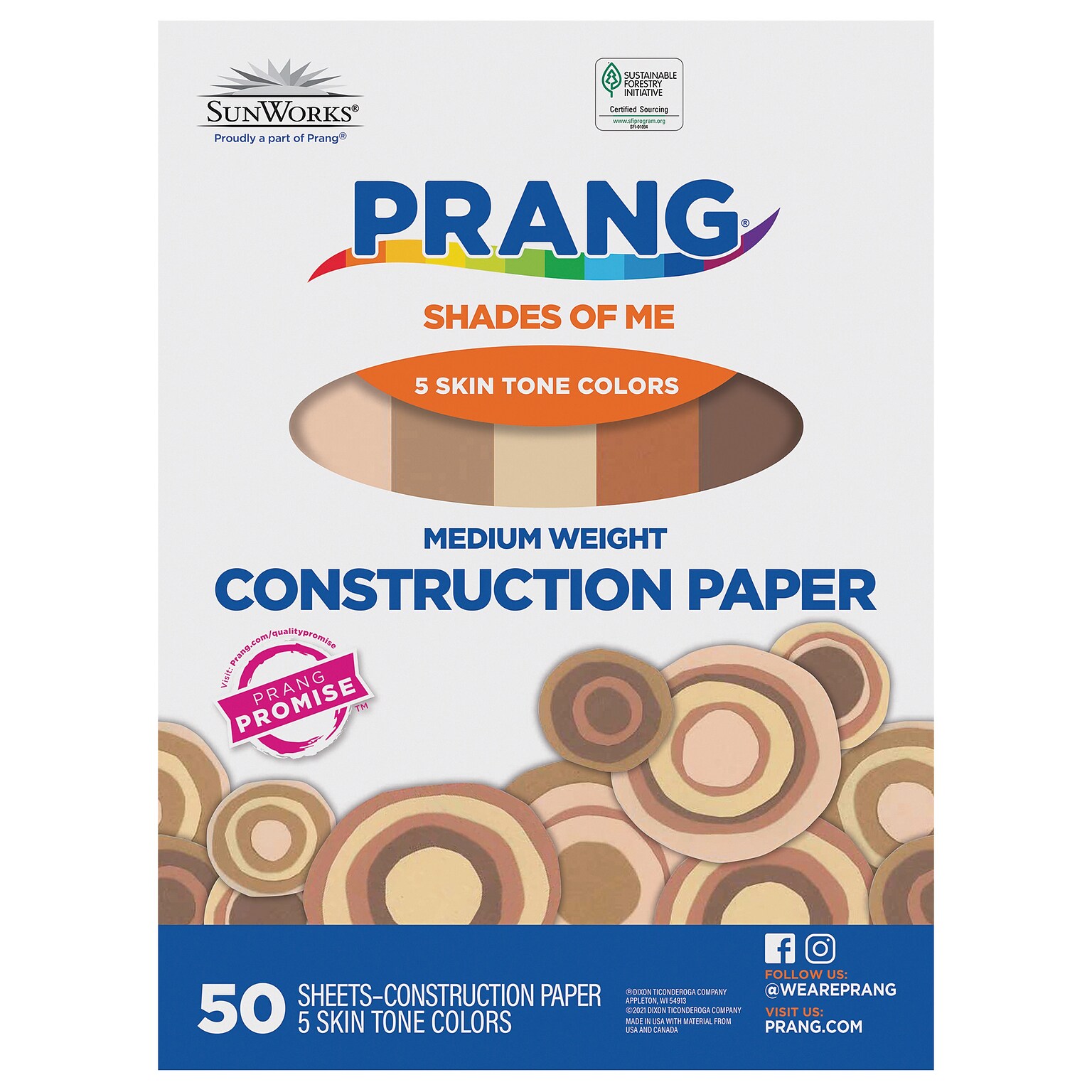 Prang Shades of Me  9 x 12 Construction Paper, Assorted Colors, 50 Sheets/Pack (P9509-0001)