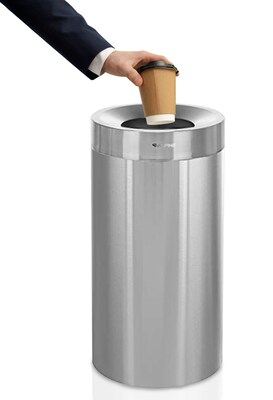 Alpine Industries Stainless Steel Trash Can, 27 Gallon, Silver, 2/Pack (ALP475-27-2PK)