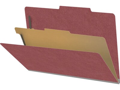 Medical Arts Press Pressboard Classification Folder, 1 Divider, 2 Expansion, Legal Size, Dark Red, 10/Box (DV-T52-14-3ARD)