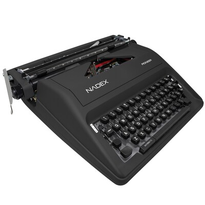 Nadex Coins Pioneer Manual Typewriter with Durable Travel Case, Black (NXTE-1630)