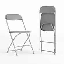 Flash Furniture HERCULES Series Plastic Banquet/Reception Chair, Gray, 2/Pack (2LEL3GREY)