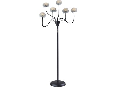 Adesso Pom Pom 67.5 Black Metal Floor Lamp with 6 Irregular Shades (4511-01)