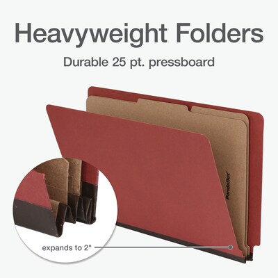Pendaflex Pressboard Classification Folder, 2-Dividers, 2" Expansion, Legal Size, Brown, 10/Box (1007076)