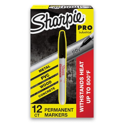 Sharpie Permanent Markers, Ultra Fine Point, Black, 12 Count