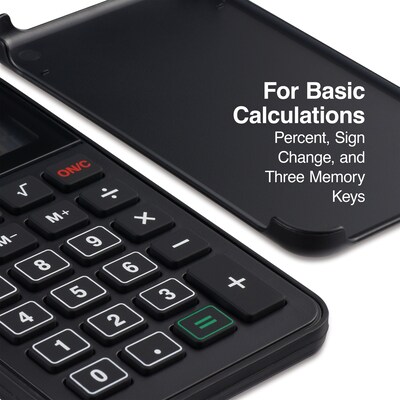 Staples 10-Digit Solar and Battery Basic Calculator, Black (ST150-CC)