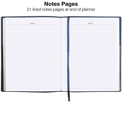 2027 Excello Brands 8" x 10" Weekly & Monthly Standard Planner, Paperboard Cover, Navy/Black (PKT-CY27-810-NV)