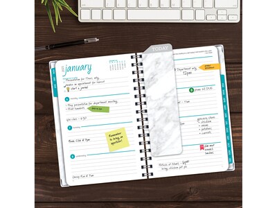 2025 Global Printed Products 5.5" x 8" Calendar Year Weekly & Monthly Planner, Paperboard Cover, White/Gray (SPLS25-58-04)
