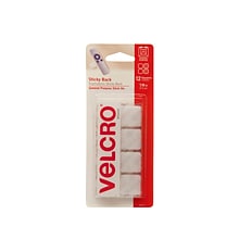 Velcro® Brand 7/8 Sticky Back Hook & Loop Fastener Mounting Squares, White, 12/Pack (90073)