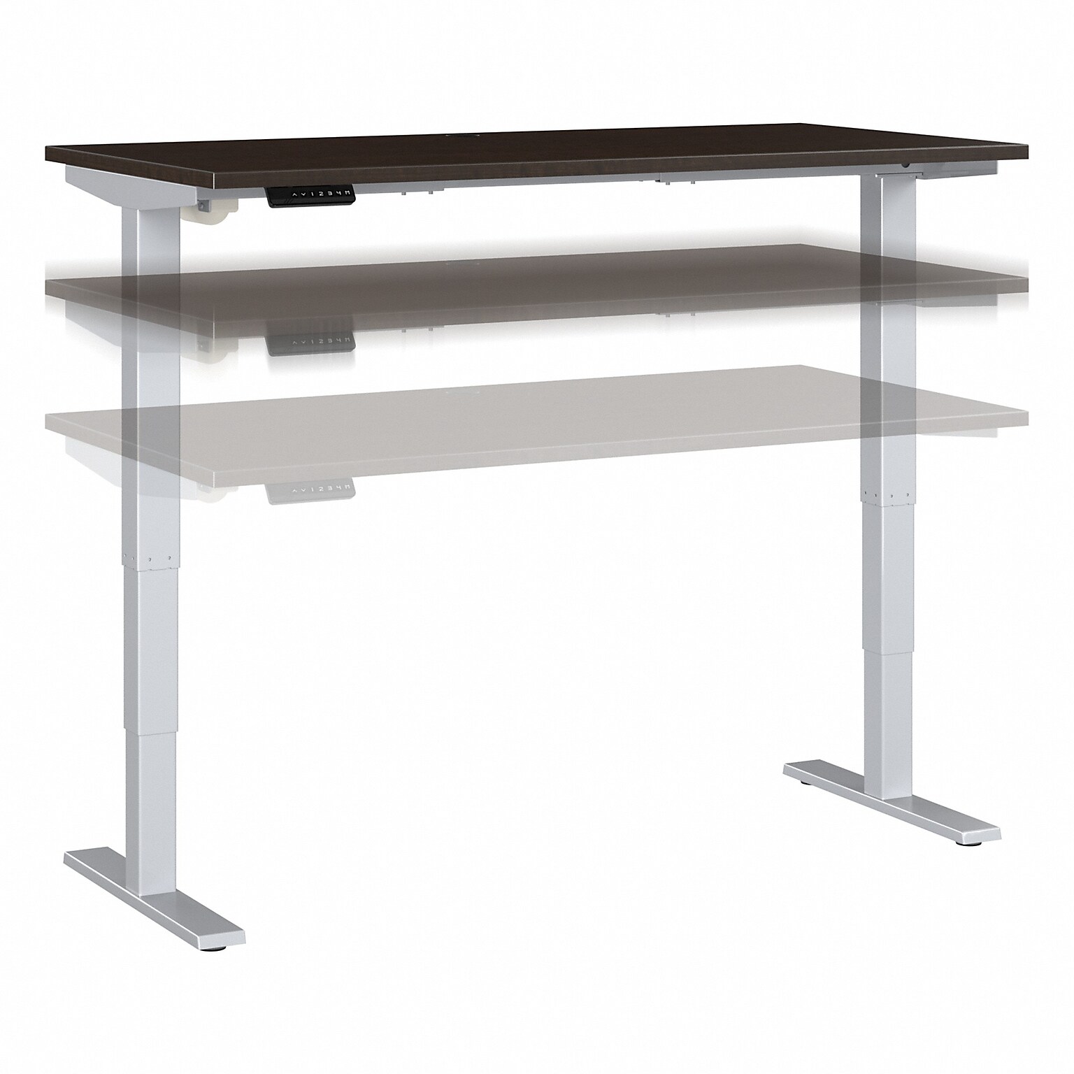 Bush Business Furniture Move 40 Series 28-48 Adjustable Standing Desk, Mocha Cherry/Cool Gray Metallic (M4S6030MRSK)