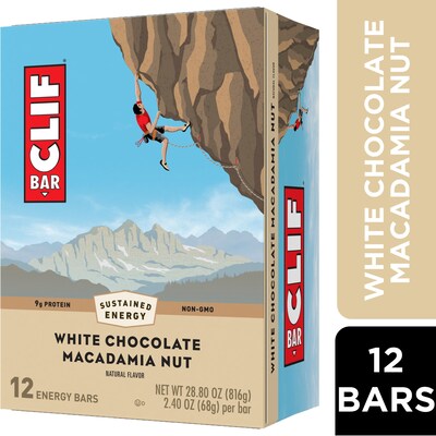 Clif Bar White Chocolate Macadamia Energy Bar, 2.4 oz., 12 Bars/Box (CCC161009)