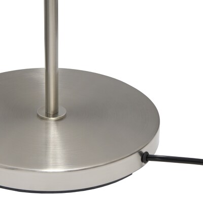 Creekwood Home Vista 57" Contemporary Classic Brushed Nickel Floor Lamp, Black Shade (CWF-3005-BK)