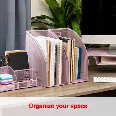 Staples Metal Mesh File Organizer, Dusty Pink, 2/Pack (ST63835)