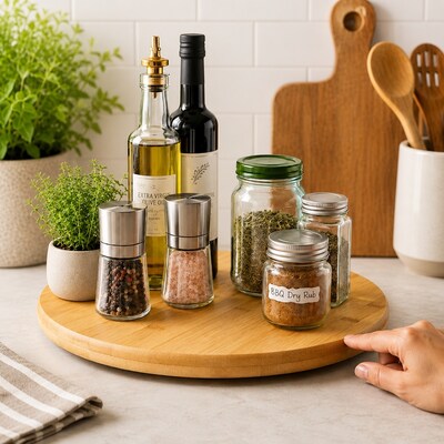 Gourmet Edge 14 Bamboo Rotating Lazy Susan