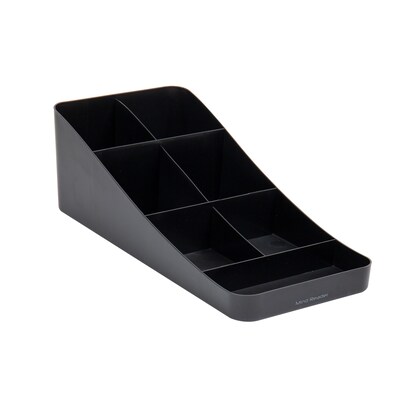 Mind Reader Plastic 7 Compartment Coffee Cup and Condiment Organizer, Black (COMP7-BLK)