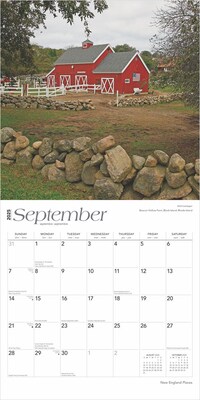 2025 BrownTrout New England Places 12" x 12" Monthly Square Wall Calendar (9781975475376)