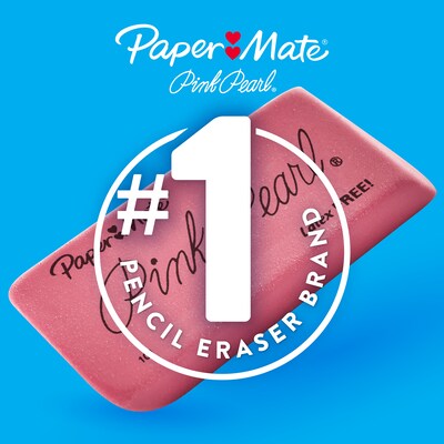 Paper Mate Pink Pearl Block Eraser, Pink, 3/Pack (70501SAN)