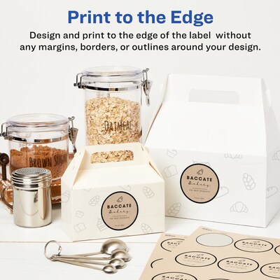 Avery Easy Peel Laser/Inkjet Round Labels, 2 1/2" Dia, Kraft Brown, 225 Labels/Pack (22808)