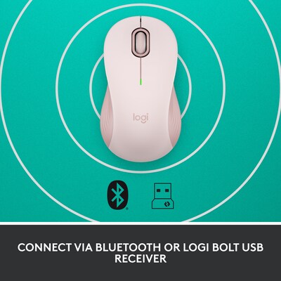 Logitech Signature M550 Wireless Ergonomic Ambidextrous Optical Mouse, Rose (910-006593)