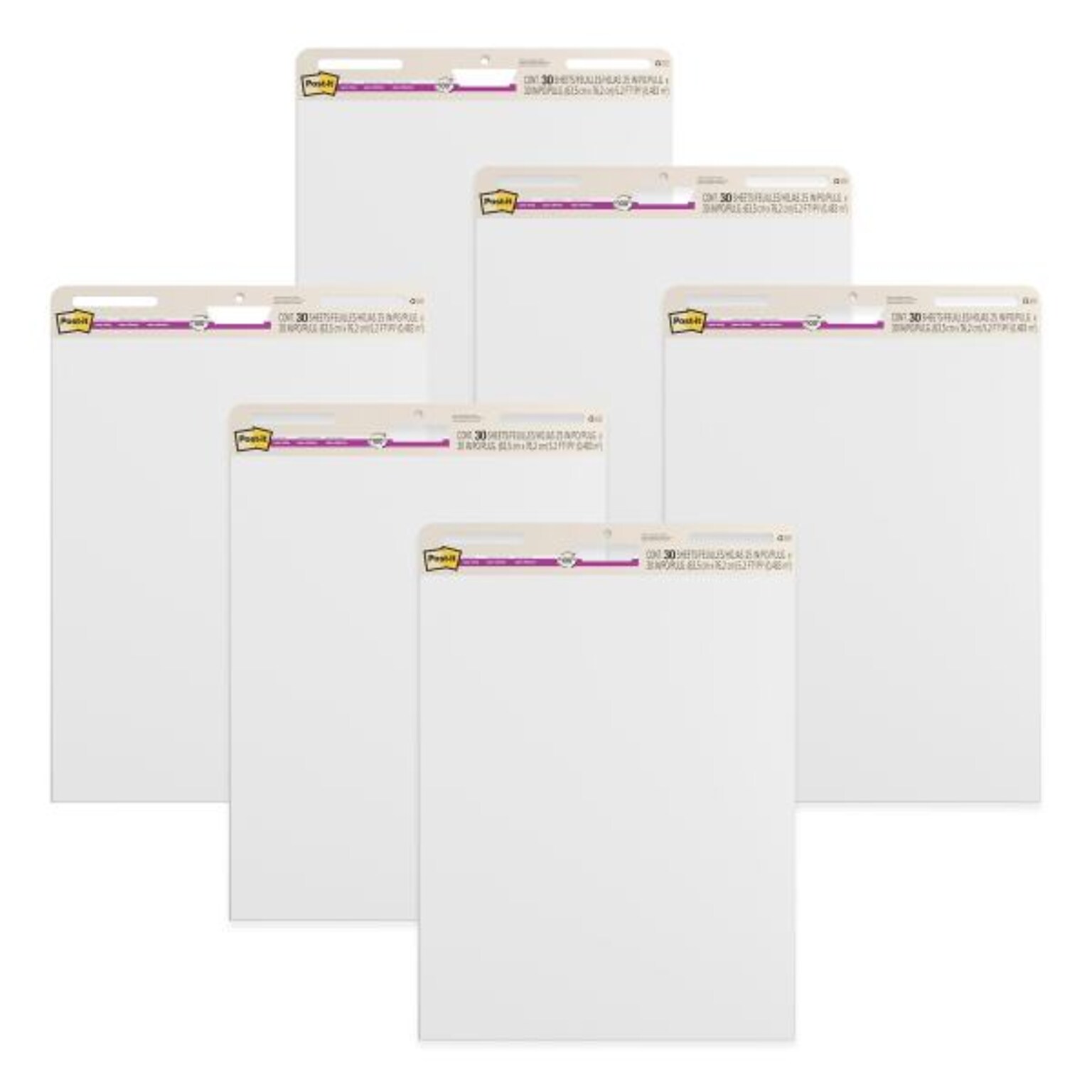 Post-it Recycled Super Sticky Easel Pad, 25 x 30, 30 Sheets/Pad, 6 Pads/Pack (559RPVAD6)