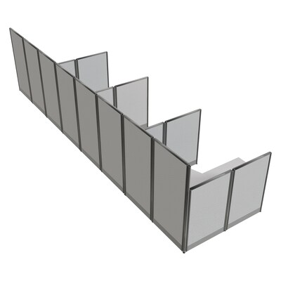 Regency Instant Office 63"H x 258"W 4 Person L-Shaped Cubicle Panel Workstation, Pure White (IO36194-03K-4P)
