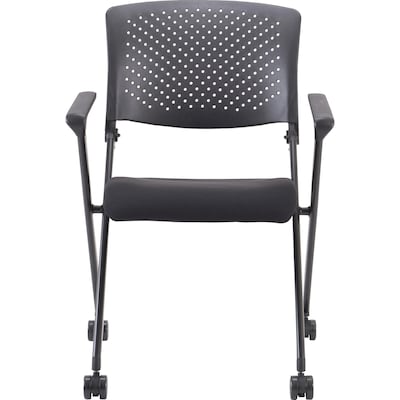 Lorell Nesting Fabric Office Nesting Chair, Black, 2/Carton (LLR41847)