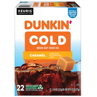 Dunkin' Cold Caramel Iced Coffee Keurig® K-Cup® Pods, Medium Dark Roast, 22/Box (5000375314)