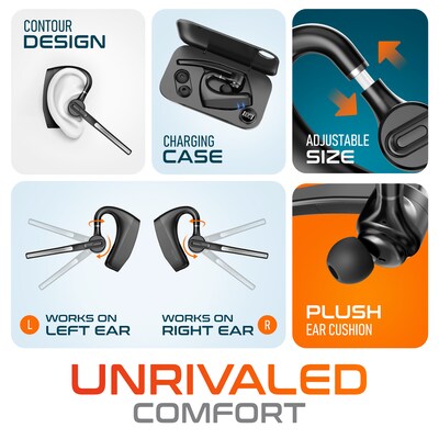 Delton K130 Wireless Noise Canceling Bluetooth Computer Earbud Headset, MS Teams, Black (DBHK130)