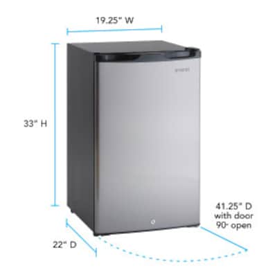 Avanti 4.4 Cu. Ft. Refrigerator, Black/Stainless Steel (AR4456SS)