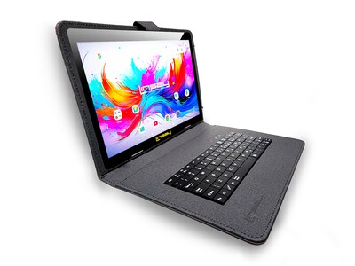 Linsay F10 Series 10.1" Tablet, Wi-Fi, Octa Core, 256GB eMMC, Android 15, with Black Cloth Keyboard Case, Backpack, & Stylus Pen