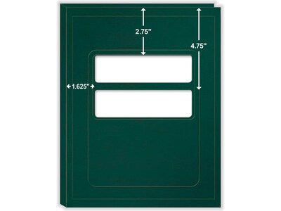 ComplyRight Double-Window Tax Presentation Folder, Emerald Green, 50/Pack (FG04)
