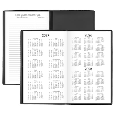 2027 AT-A-GLANCE DayMinder 3.5" x 6" Monthly Planner, Plastic Cover, Black (SK53-00-27)