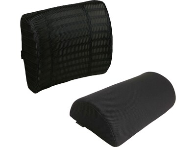 Mind Reader Fabric Backrest and Footrest, Black (BKFTFOAM-BLK)