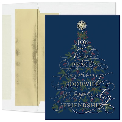 Custom Seasonal Thoughts Cards, with Envelopes, 5 5/8  x 7 7/8 Holiday Card, 25 Cards per Set