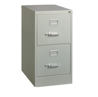 Lorell Fortress Series 22 2-Drawer Vertical File Cabinet, Light Gray (LLR42292)