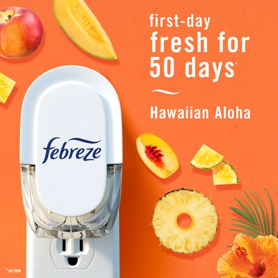 Febreze Fade Defy Plug Air Freshener Warmer Refill, Hawaiian Aloha Scent, 0.87 fl. oz., 3/Pack (54345)