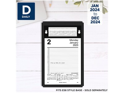 2024 AT-A-GLANCE Style 8 x 5 Daily Desk Pad Calendar Refill, White/Black (E458-50-24)