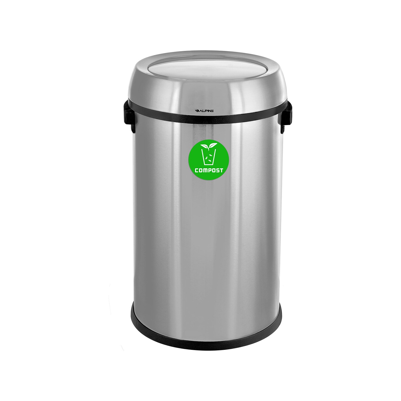 Alpine Industries 17 Gallon Indoor Compost Bin, Stainless Steel (470-65L-1-CO)