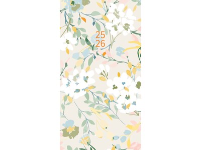 2025-2026 Willow Creek Feminine Floral 3.5 x 6.5 Monthly Planner, Paper Cover, Multicolor (46975)