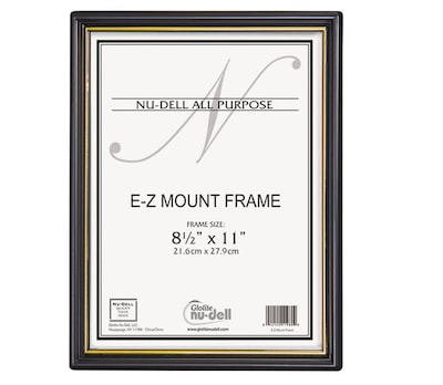 EZ Mount Plastic Wall Frame, 8 1/2 x 11, 18 Ct, Black Frame