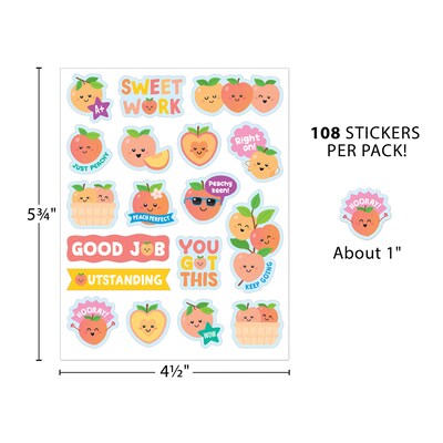 Teacher Created Resources Peach Smelly Stickers, Multicolored, 108/Pack, 6/Packs/Bundle (TCR9457-6)